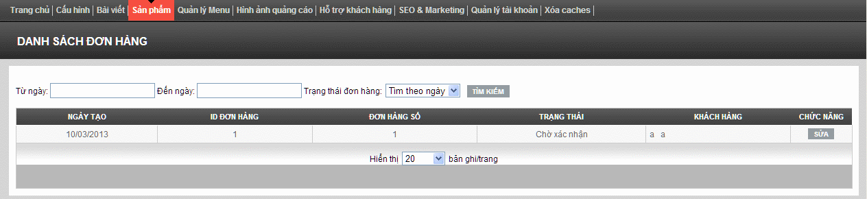 Ảnh bài viết chi tiết Danh sách đơn hàng